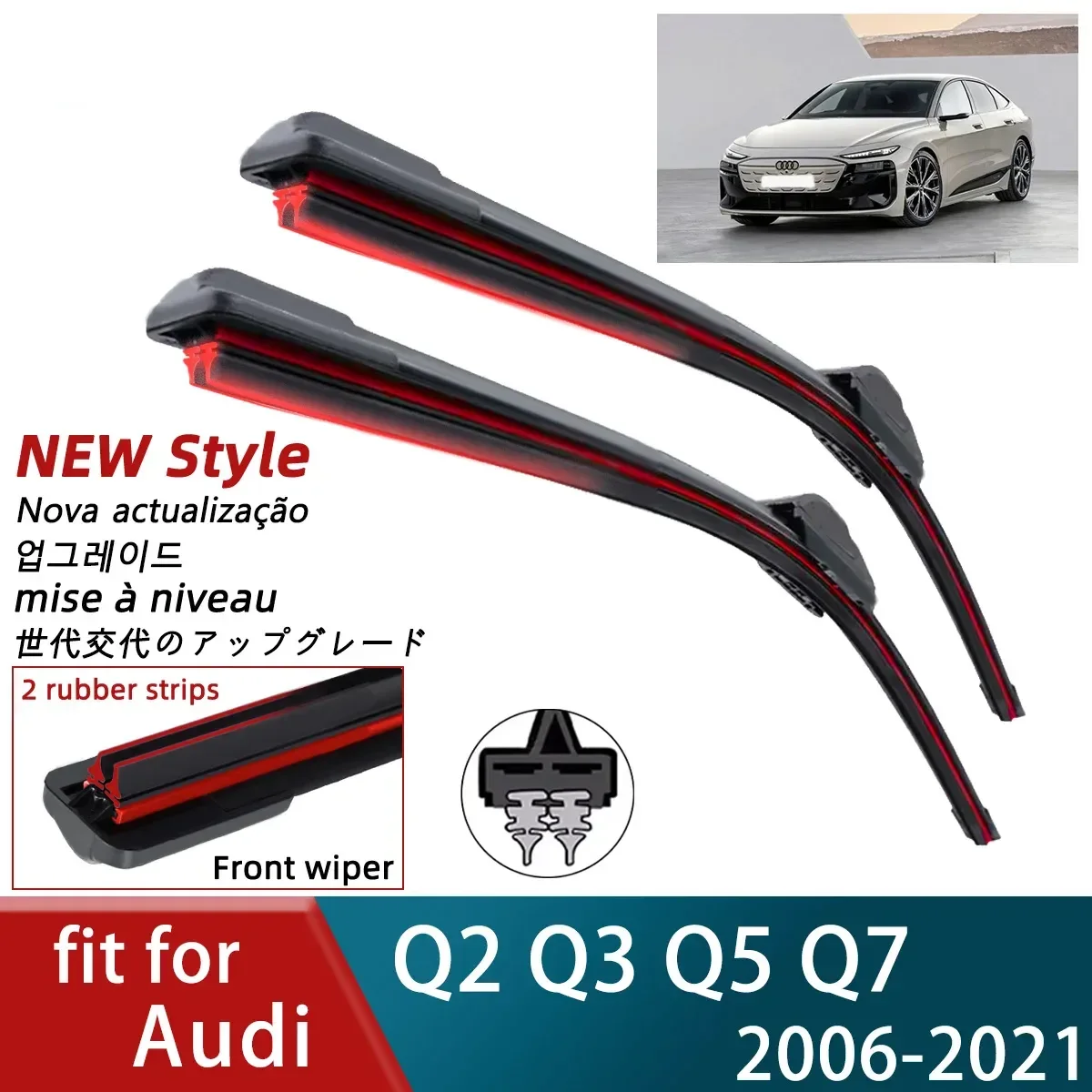 Двойной резиновый автомобильный дворник для Audi Q2 Q3 MK1 Q5 Q7 4M MK1, щетки переднего стеклоочистителя, резак, аксессуары, часть стеклоочистителя 2021 наталия борисовна истомина наталья борисовна тихонова математика 4 класс учебное пособие в 2 х частях часть 1 фгос 2021