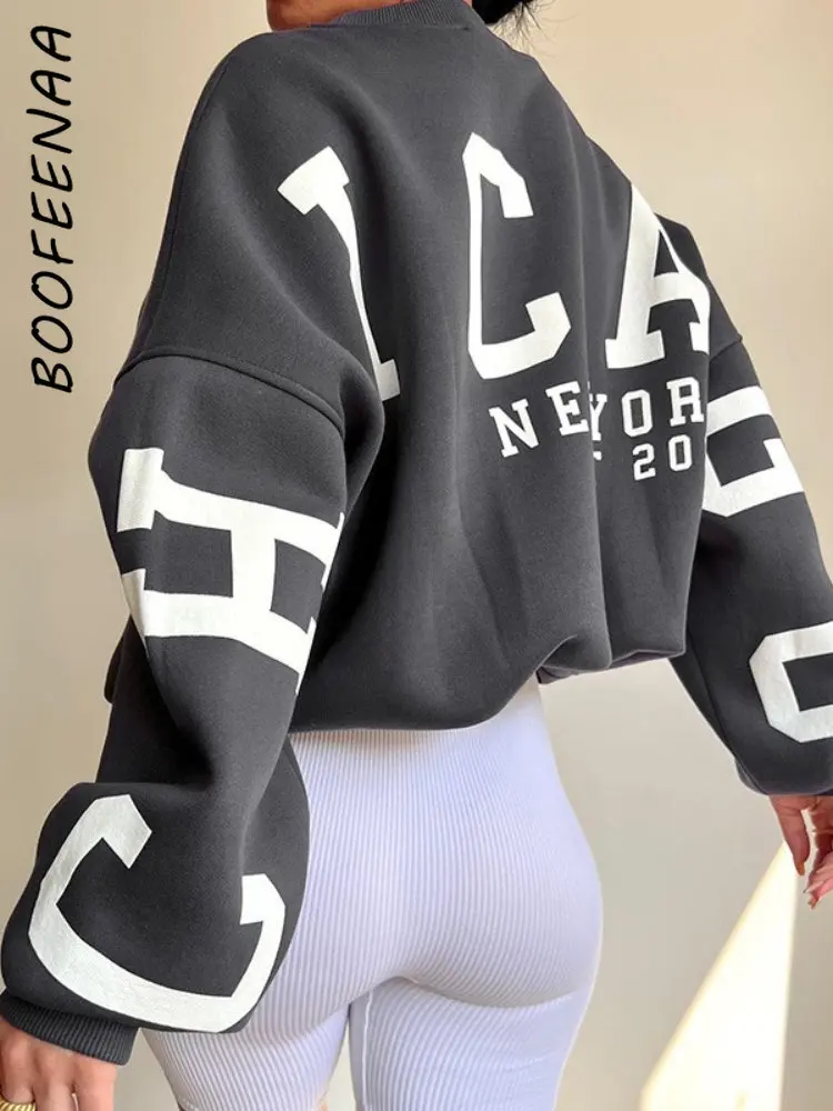

BOOFEENAA Trendy Letter Graphic Oversized Hoodies Y2k Streetwear Cozy Winter Clothes for Women 2023 Fashion Sweatshirts C98-CH46
