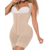high compression full body shapewear with hook and eye front closure shaper adjustable bra slimming bodysuit fajas colombianas