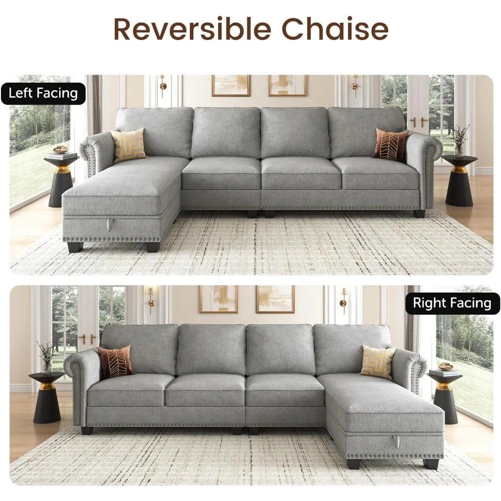 Развлекательный секционный диван Nolany L-образный с двусторонним шезлонгом