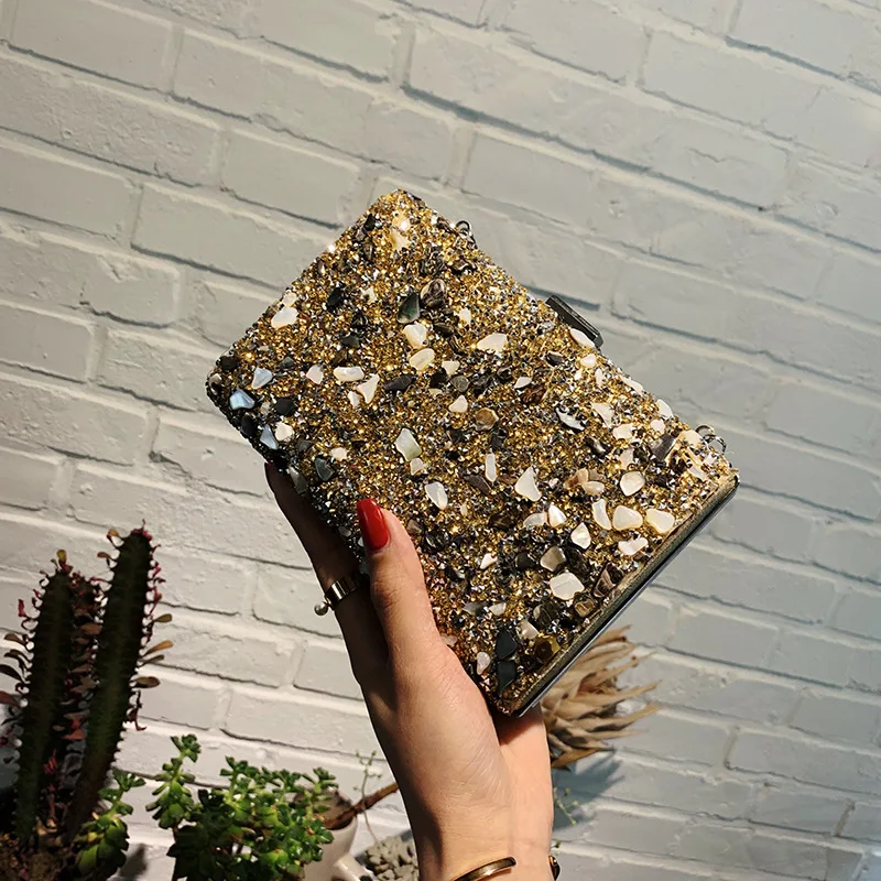

Shiny Sequins Luxury Women Gold Evening Bags and Sliver Clutches 2022 Trend Luxury Desginer Party Purse Handbags Banquet Party
