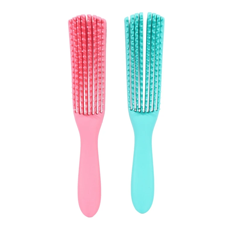 

2 Pieces Detangling Brush For Hair Textured 3A To 4C Kinky Wavy/Curly/Coily/Wet/Dry/Oil/Thick/Long Hair, Knots Detangler Easy To