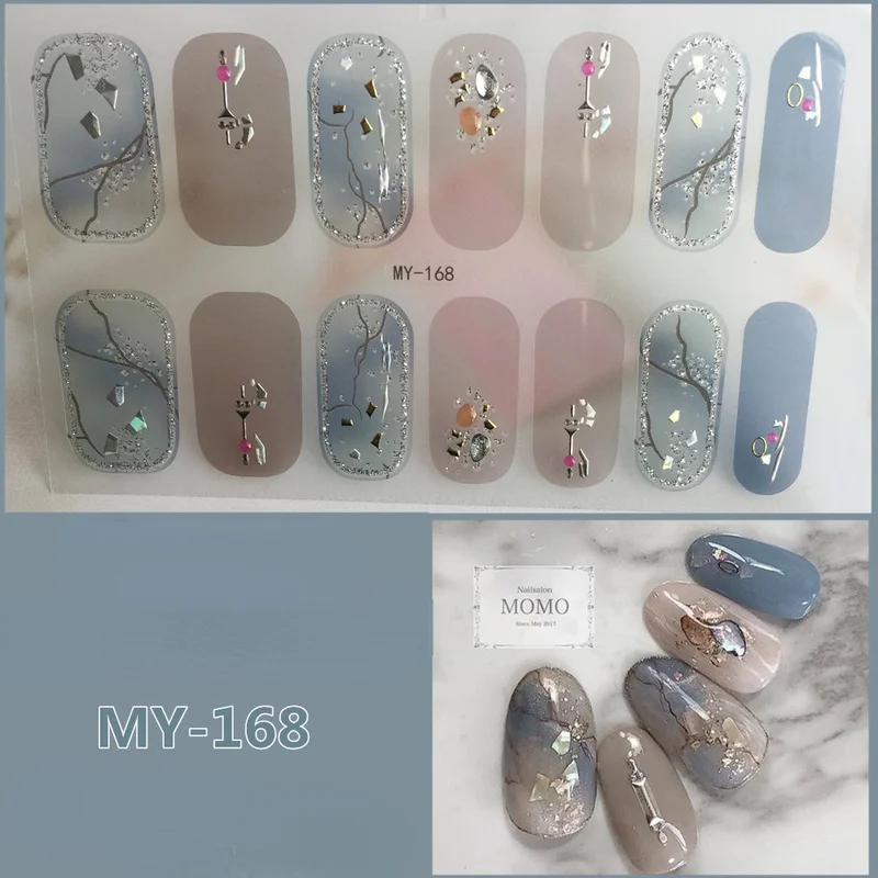 

Stamping 3D Diamond Full Cover Nail Stickers Japan Korea Waterproof Environmental Protection 5D Full Wrap Nail Polish Stickers