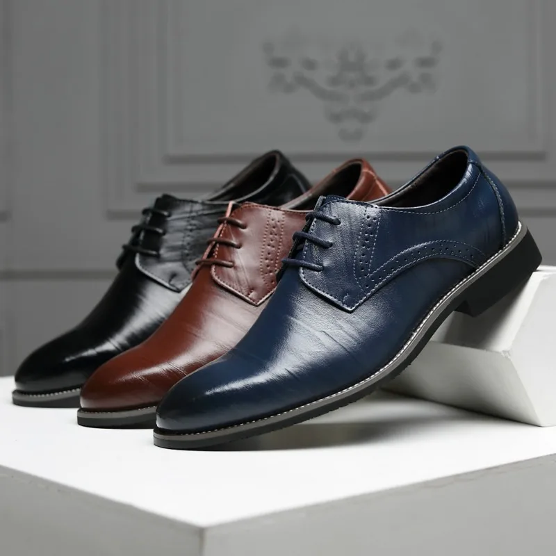 

Men Formal Business Leather Shoes British Dress Pointed Toe Breathable Non-slip Solid Color Suede Men Leather Shoes Spring New