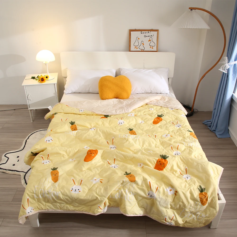 Летнее стеганое одеяло YanYangTian покрывало в клетку на кровать двойное с воздушным