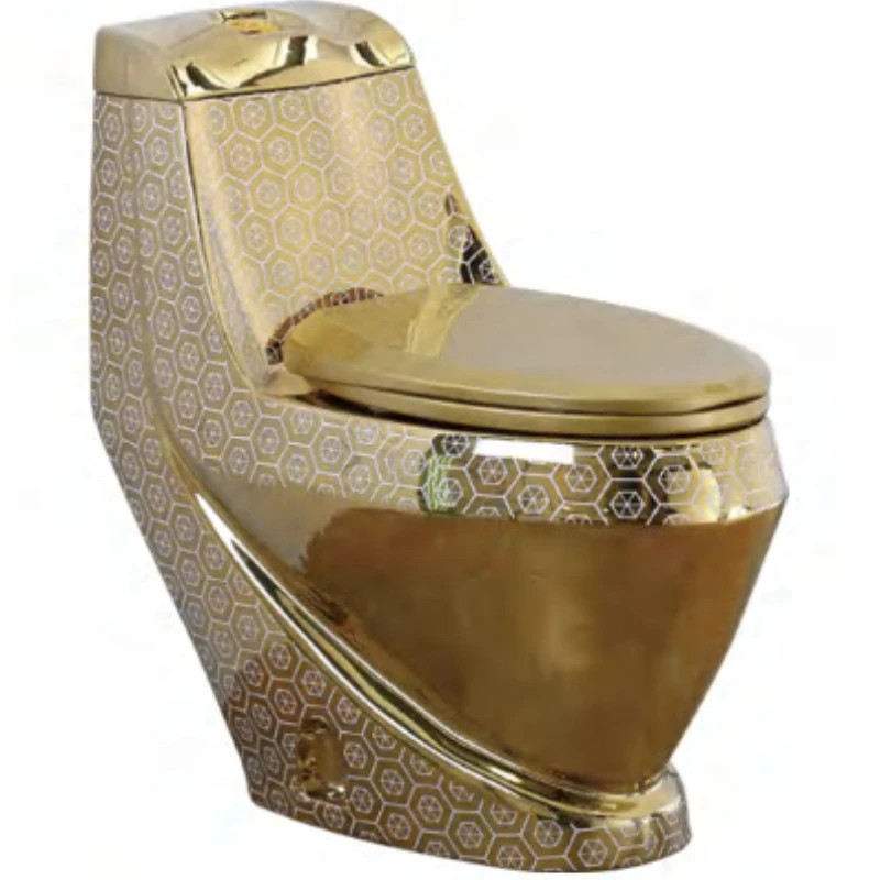 

Gold toilet electroplated ceramic super vortex water-saving odor-proof luxury toilet