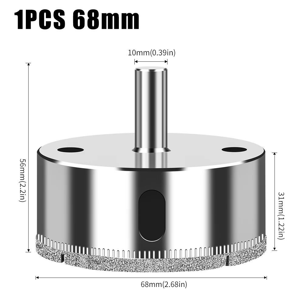 

60-200 мм большой размер алмазный пробойник из твердой стали, стеклянный пробойник, дрель для плитки, настенный мраморный пробойник, гальванический пробойник для стекла