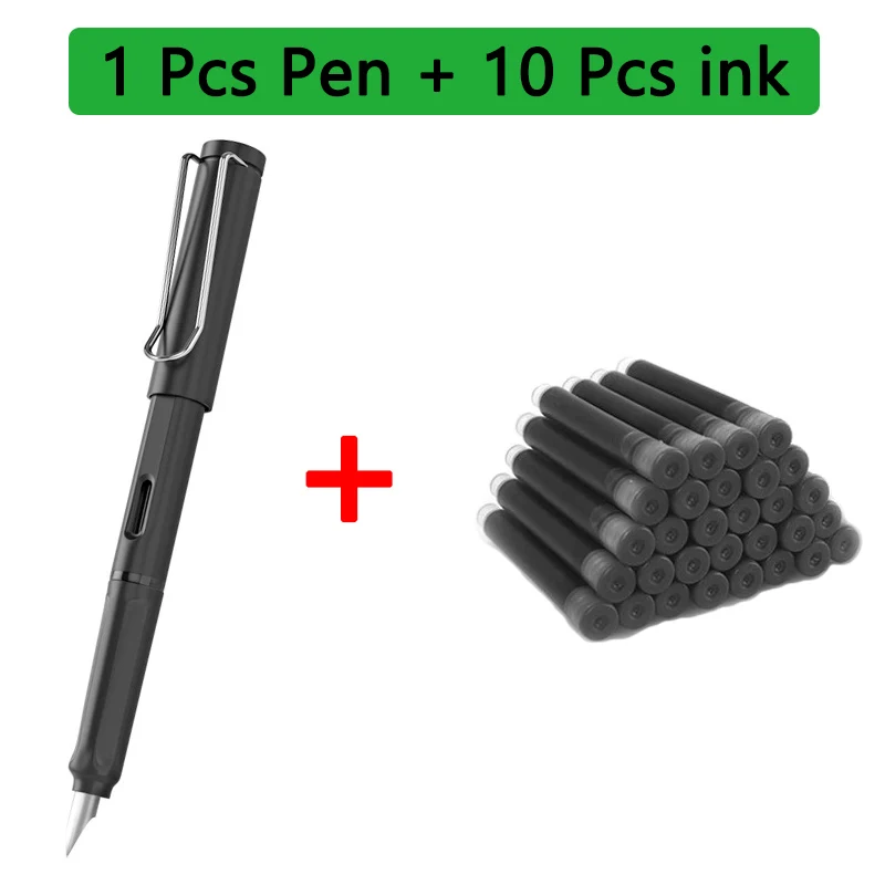 

1 Fountain pen+10 ink Kawaii calligraphy Multi-function gel pen 0.38mm EF Nib school supplies stationery pens stationary writing