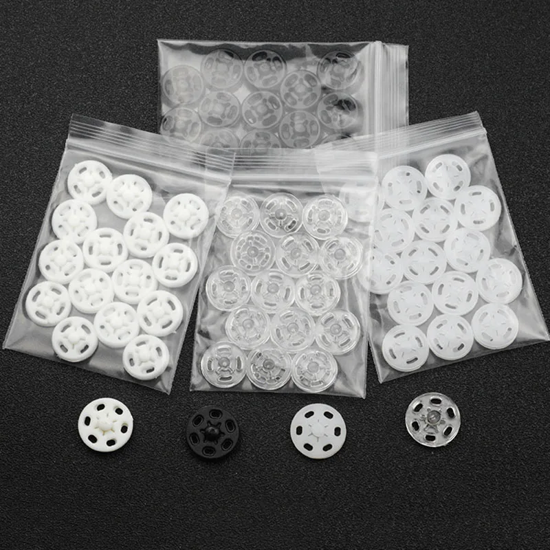 

White concealed button invisible transparent color female button plastic shirt button nylon round plastic button