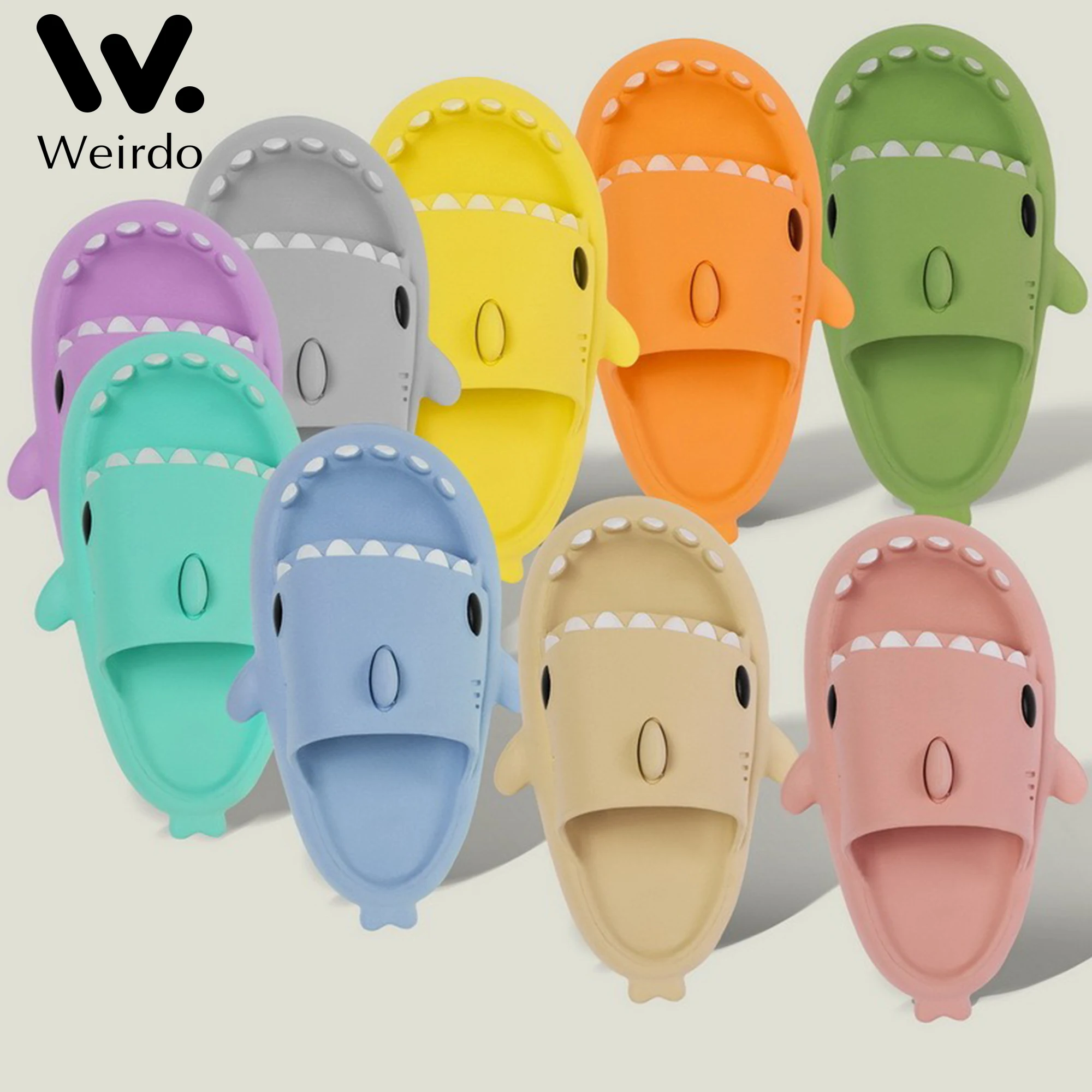 

4CM Soft Man Women Shark Slippers Summer Beach Slides Anti-Skid Cute Couple Parents Outdoor Cool Indoor Household Funny Slippers