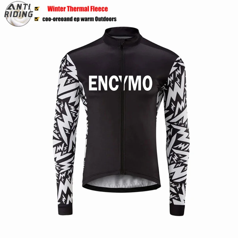 

NEW Winter Maillot Ciclismo Fleece Bicycle Long Sleeve Cycling Jersey Men Clothing Pro Team Outdoor Bike Clothing ENCYMO