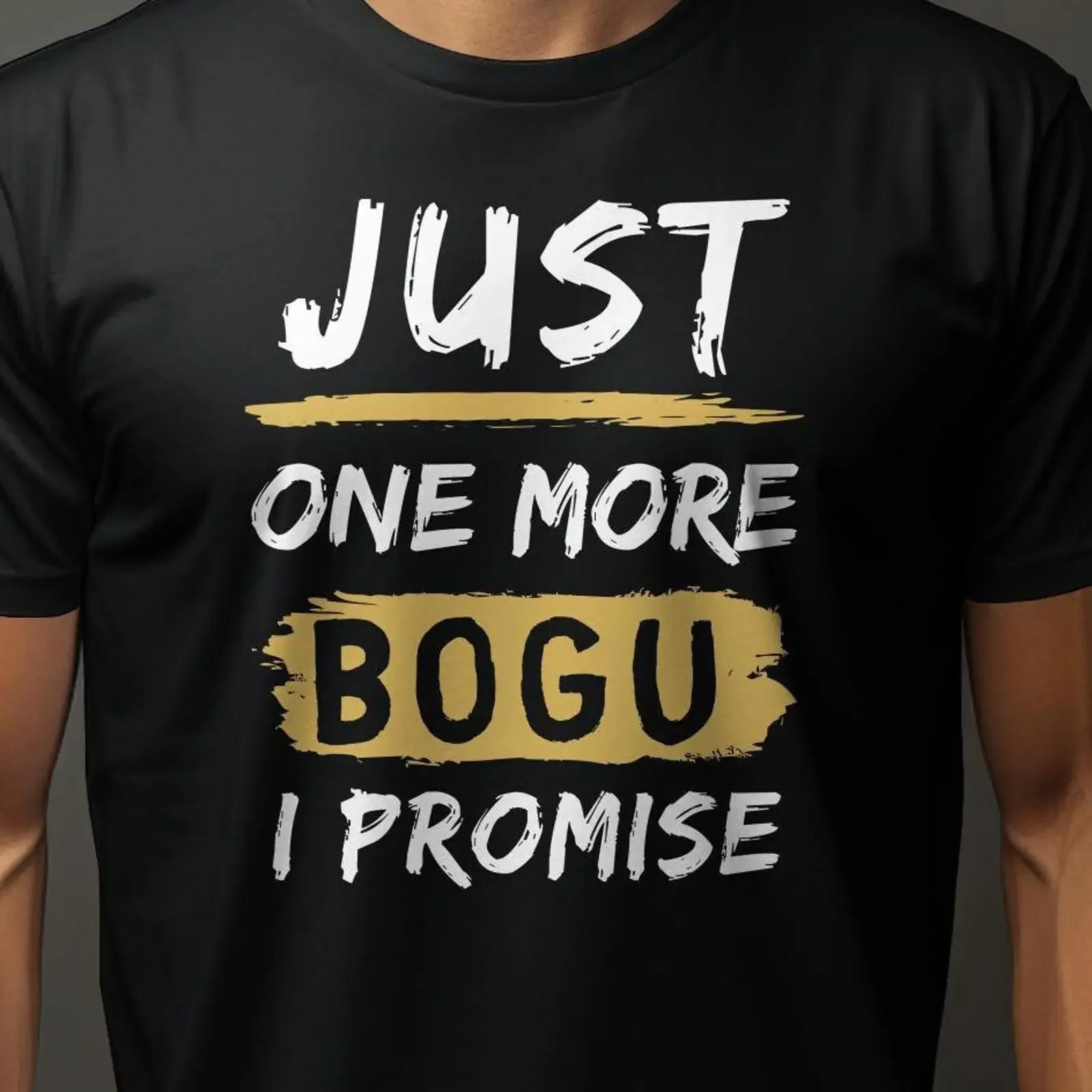 Фото Забавная футболка в стиле кэндо с принтом «Just One More Bogu», винтажная, с эффектом потертости, эластичная, с графическим рисунком, мужская, дышащая, в стиле стритвир №1