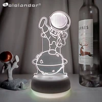 novelty 3d spaceman model visual night light astronaut 7 color discolor table lamp bedroom ornament lights kids room decoration