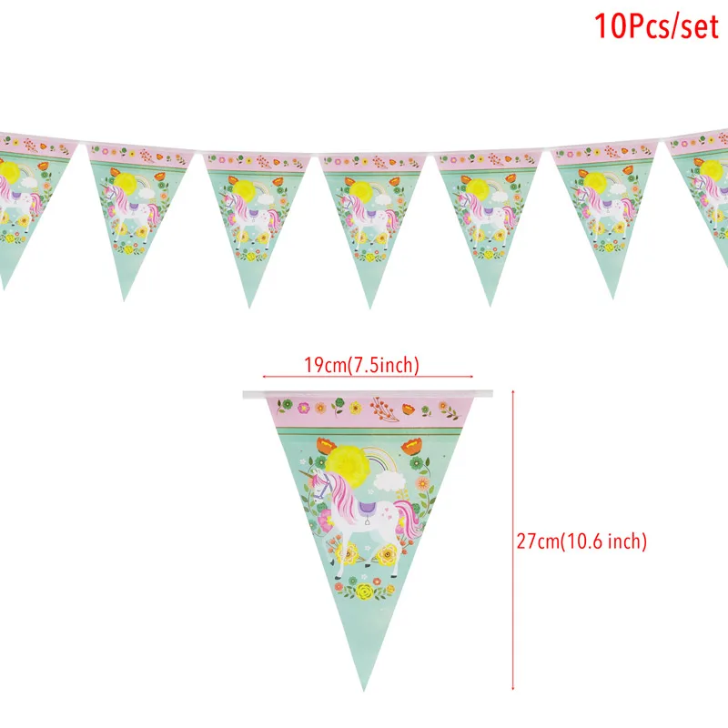 Unicorn 1st Birthday Paper Banners Happy Birthday Party Decorations Kids Unicorn Party Hanging Garland Flag Baby Shower Supplies images - 6