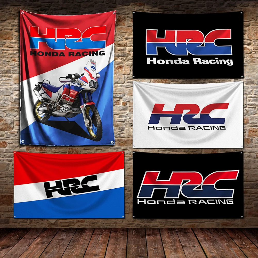Гоночные мотоциклы HRC 3x5 футов флаг фотоэлемент для гаражной стены украшение