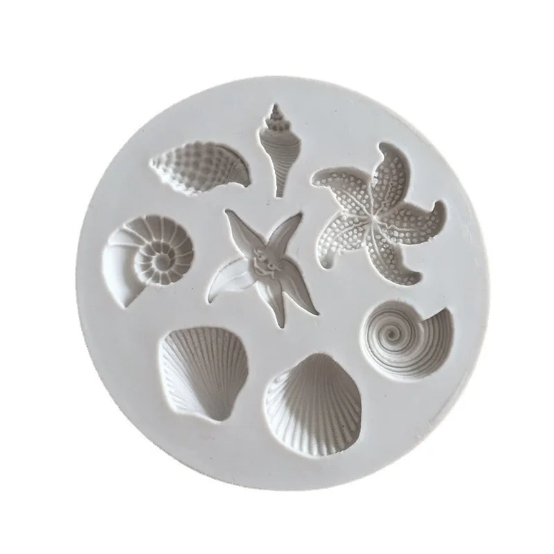 

Cake Decorating Tools DIY Sea Creatures Conch Starfish Shell Fondant Cake Candy Silicone Molds Creative DIY Chocolate Mold