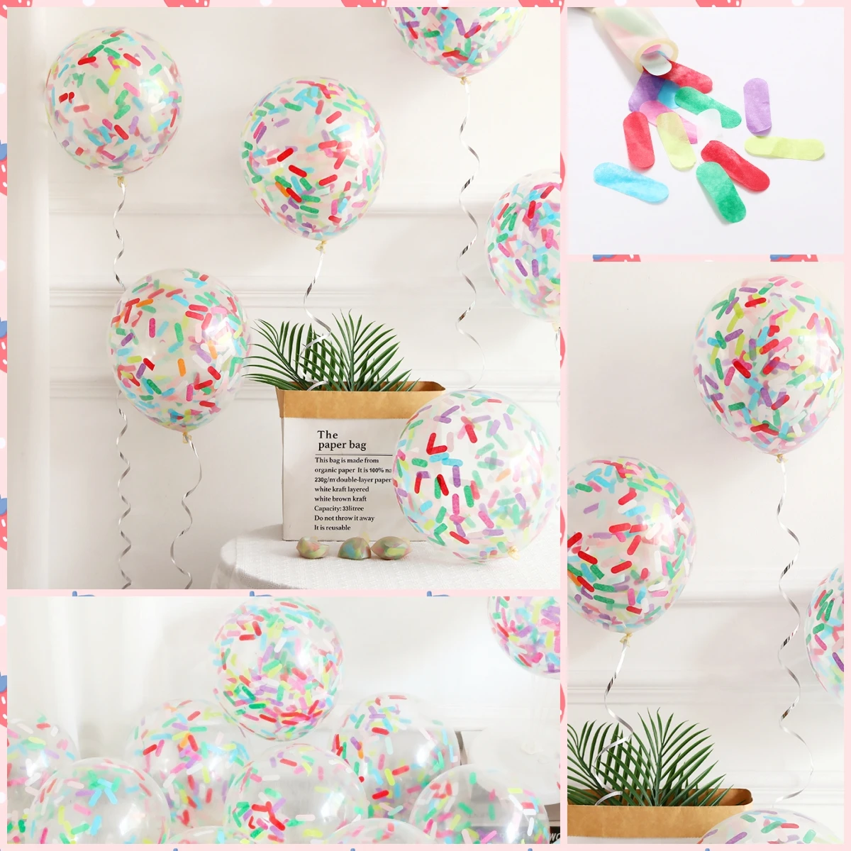 

12/18inch Sprinkle Confetti Balloons Girls Birthday Wedding Party Decoration Rainbow Ice Cream Latex Ballon Baby Shower