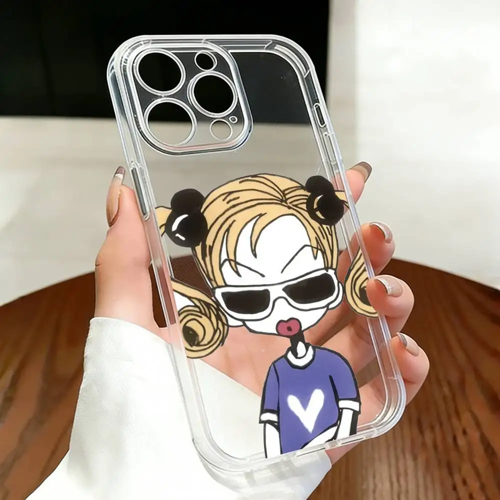 Фото Чехол Kouda M-Mikako для iPhone 17 16 15 14 13 12 11 Mini Pro Max Plus, прозрачная накладка №1