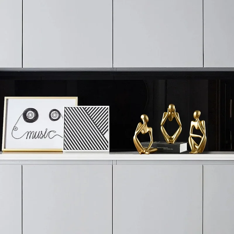 2 шт. статуя мыслителя абстрактная мозаичная фигурка скульптура из смолы