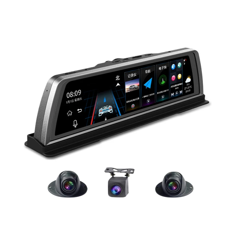 

2019 New Car DVR Dash Cam 4G WiFi 4 Camera ADAS Android 10" Center Console Mirror GPS FHD 1080P Rear Lens Video Recorder