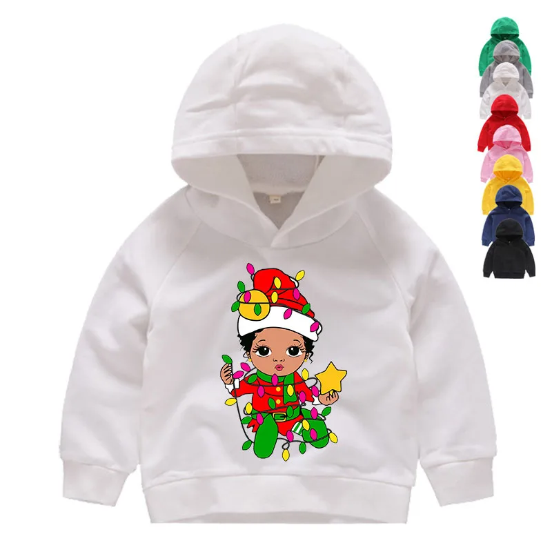 

Черная толстовка с капюшоном для девочек и принцесс, детская одежда, рубашка с длинным рукавом для мальчиков, Детский свитер, осенняя одежда...