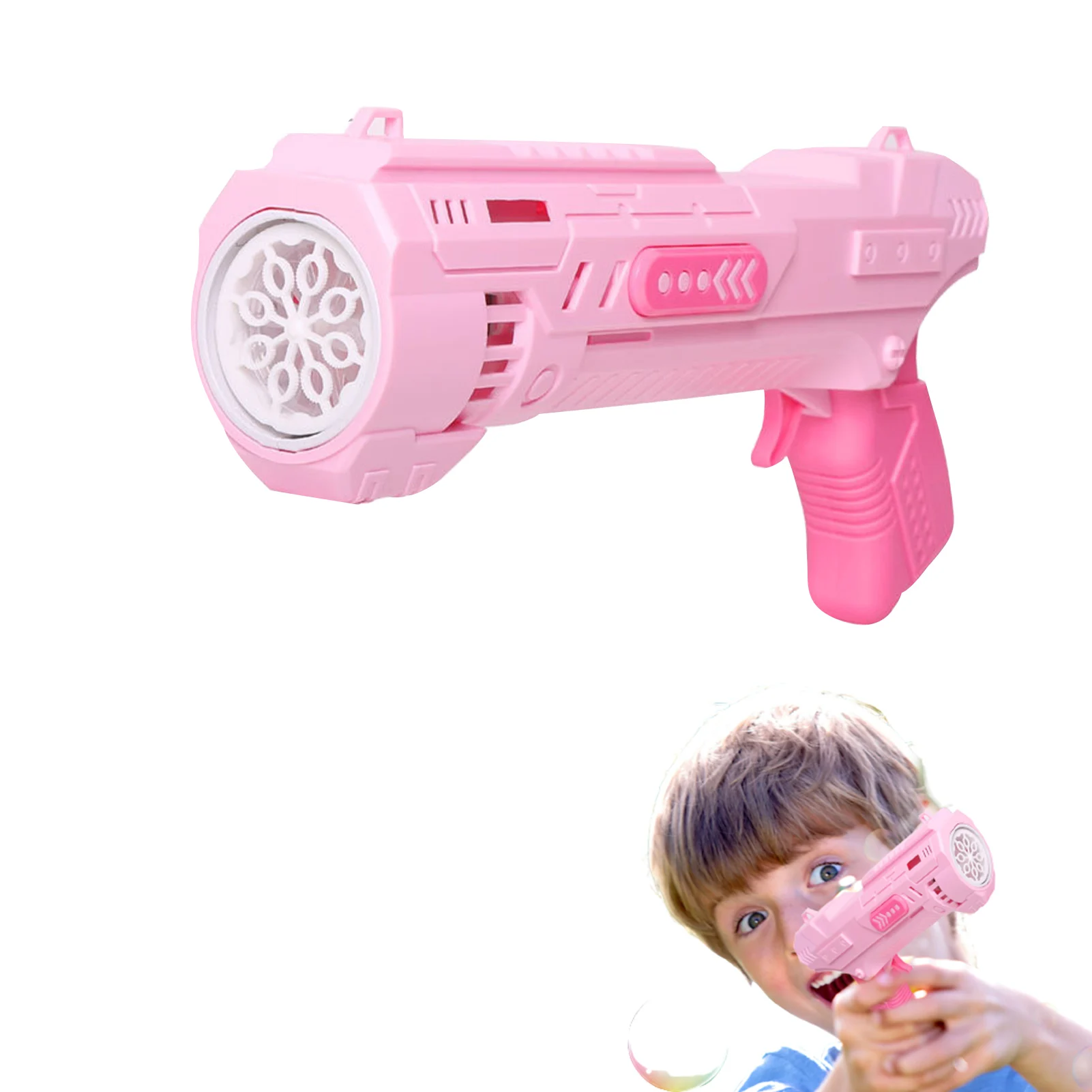 

Bubble Launcher Auto Bubble Rocket Upgraded Musical 8 Holes Bubble Machine With Colorful Lights Bubble Solution For Kids Adults