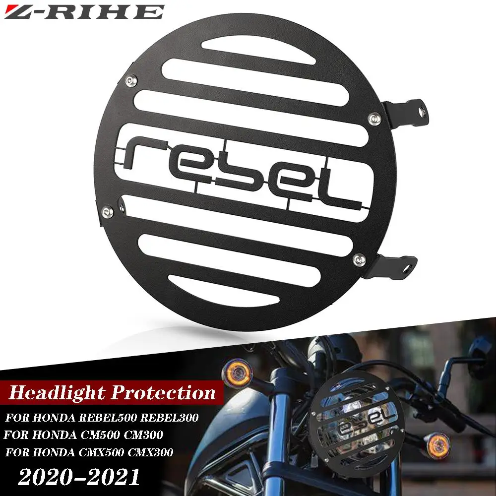 

For Honda REBEL500 REBEL300 CM500 CM300 CMX500 CMX300 2020-2021 Motorcycle Headlight Grille Guard Light Protector Cover REBEL