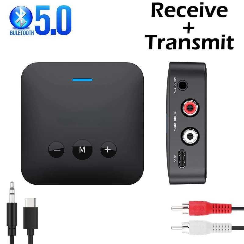 

Receiver Transmitter BT 5.0 TF Card Stereo 3.5mm Jack AUX RCA Wireless Bluetooth Audio Adapter For TV Car Headphone