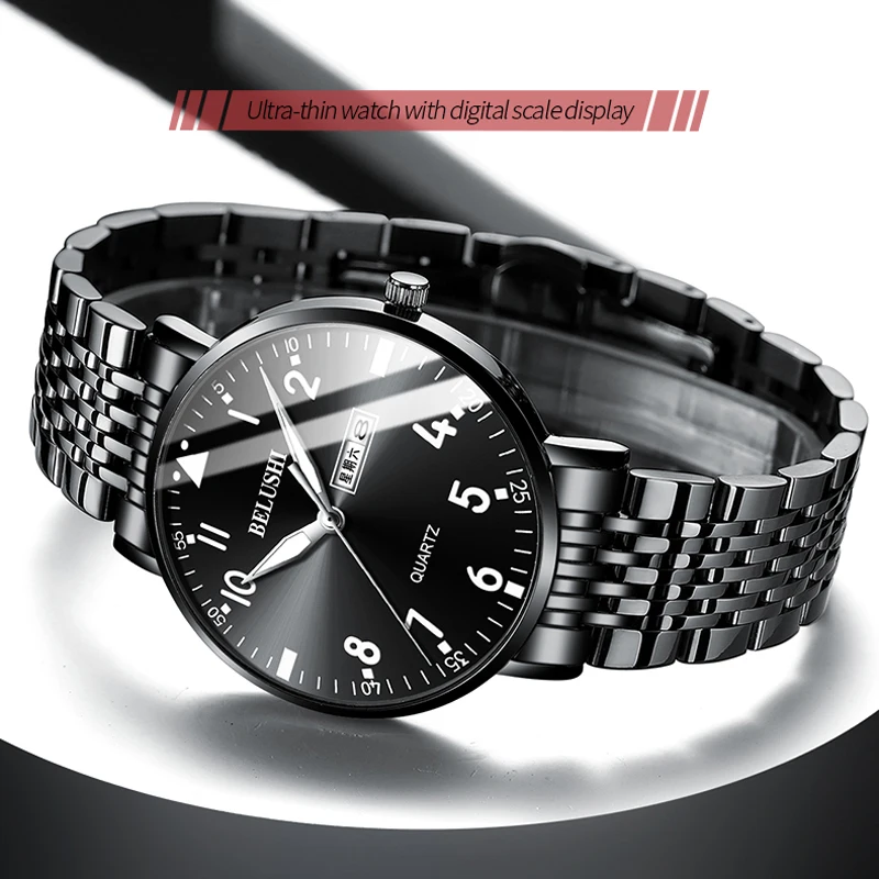 

Mens Watch Brand Luxury Stainless Steel Ultra Thin Waterproof Watches Quartz Clock Male Business Fashion Quartz Watches For Men