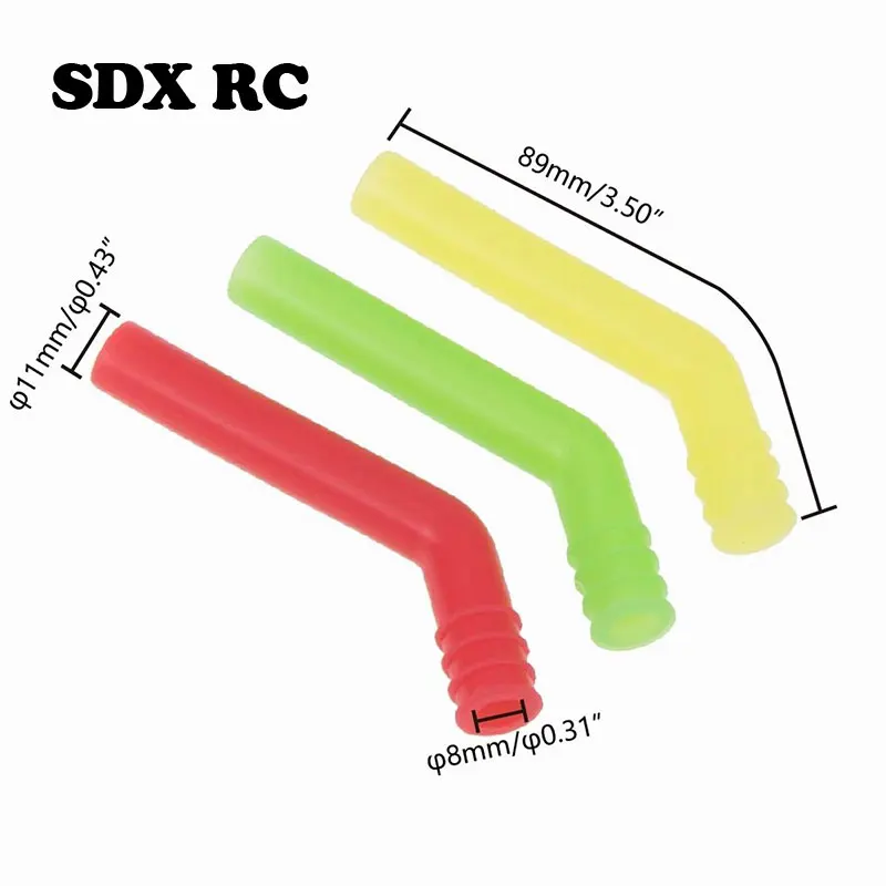 

3pcs Extension Silicone Tube For HSP trax hpi 1/10 1/8 Scale Models Nitro RC Car parts Exhaust Pipe High temperature Turn off