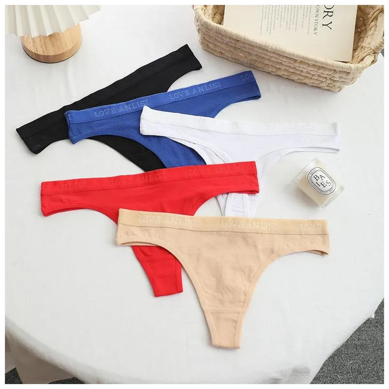 Sexy Fashionable Cotton Panties Seamless Low Waist High Elastic Thong T Pants