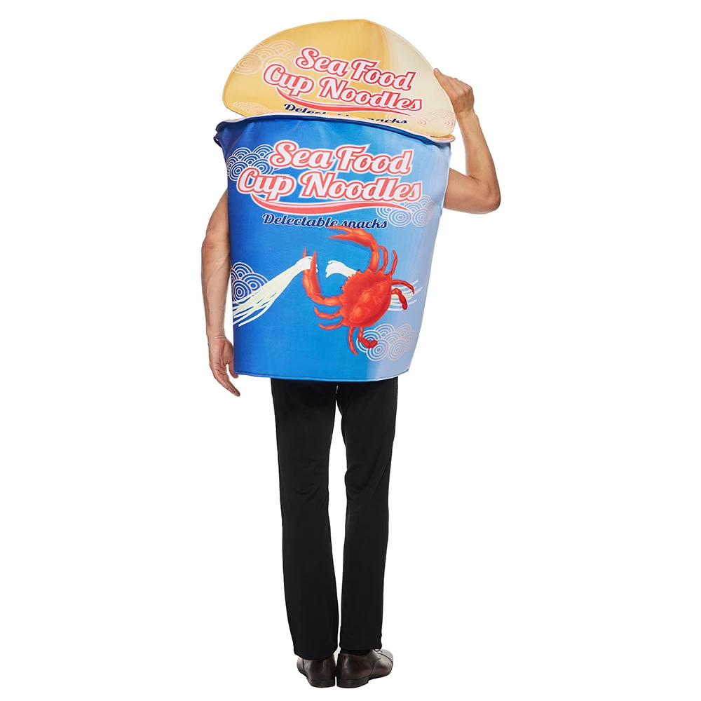 Костюмы унисекс на Хэллоуин костюм в виде кубки-лапши для взрослых комбинезоны с