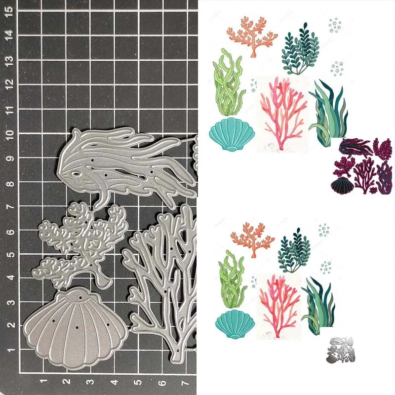 

Трафареты для резки морских сорняков, металлические трафареты для скрапбукинга «сделай сам», декоративные тисненые бумажные открытки для фотоальбома