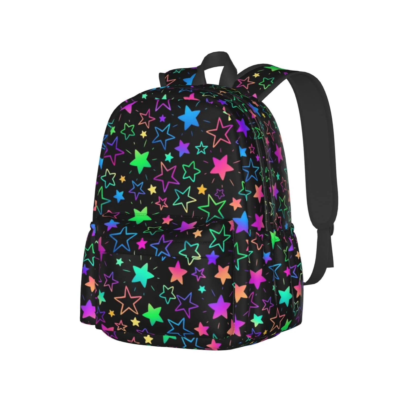 

17 Inch Laptop Backpack Bright Neon Stars for Boys Girls Children and Adult With Adjustable Bag School Bookbag Casual Daypack