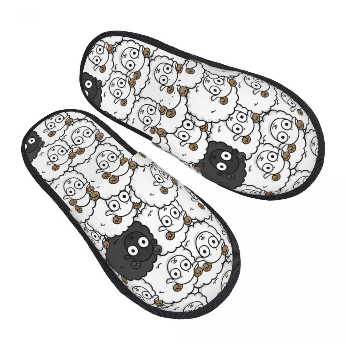 

Winter Slipper Woman Man Fashion Fluffy Warm Slippers Funny Sheep Prominent Black Sheep House Slippers Funny Shoes