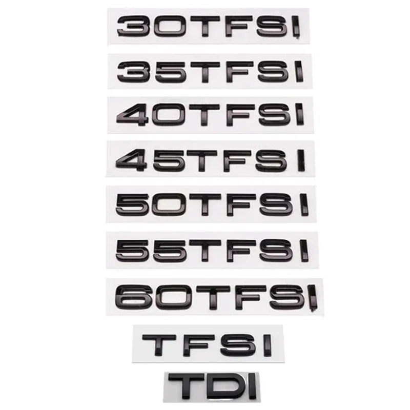 

Стайлинг автомобиля 30 35 40 45 50 55 60 TFSI 2,0 TDI Логотип Эмблема Задний багажник Значок Наклейка Наклейка Для Audi A4 A5 A6 A7 A8 Q3 Q5 Q6 Q7 Q8