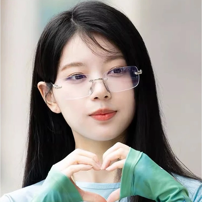 Женские прозрачные квадратные очки без оправы простые повседневные женские