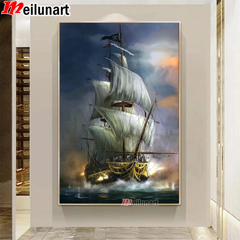 

Алмазная вышивка, абстрактное искусство, морской парусный спорт, полная квадратная, круглая, искусство, живопись, вышивка крестиком, декор ...