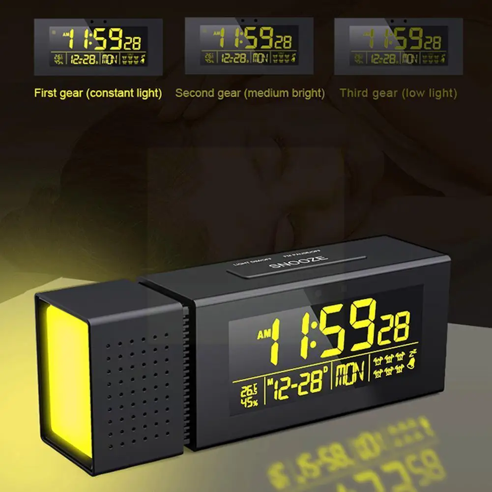 

Digitale Wekker TS-P30 Ir Sensor Beweegbare Nachtlampje Fm Temperatuur Display Radio Vochtigheid Met M6D1