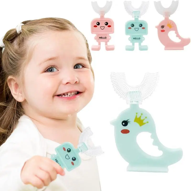 

Children's Toothbrush U-shaped Bristle Manual Food Grade Silicone Toothbrush Head Suitable For Children 2-12 Years Old Oral Care