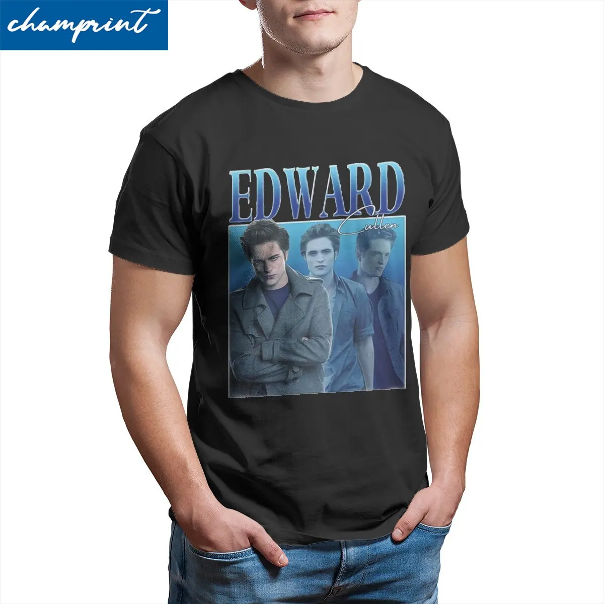 

Robert Pattinson T Shirt for Men Cotton Casual T-Shirt Round Collar Rob Edward Cullen Tees Short Sleeve Clothes Gift Idea