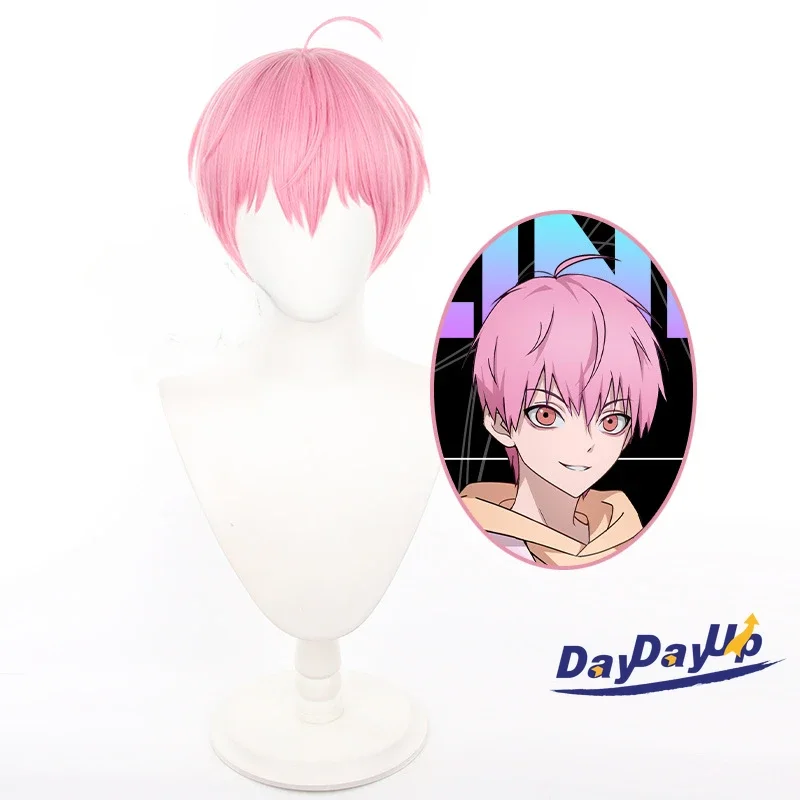 

Anime Link Click Li Tianchen Cosplay Scalp Wig Party 30cm Light Pink Short Hair Heat Resistant Synthetic Wigs