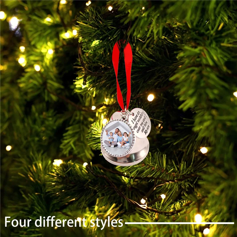 

Christmas Bells Metal Printing Round Aeolian Bells Christmas Ornament For Heat Transfer Press Machine Car DIY Decoration New