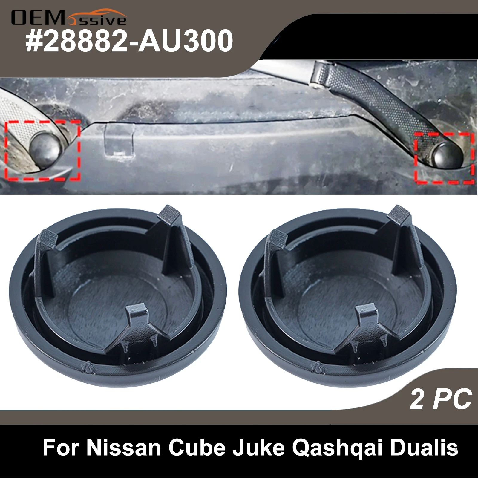 

Для Nissan Qashqai J10 Dualis Cube Juke 2017 2016 2015 2X пластиковый рычаг омывателя переднего стеклоочистителя автомобиля, гайка, крышка 28882AU300