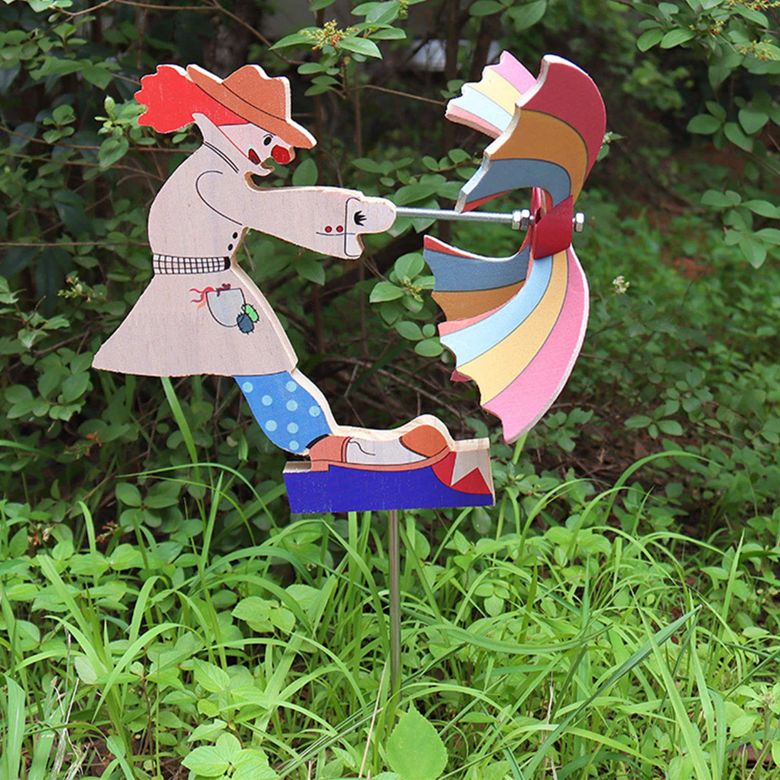 

Креативная садовая ветряная мельница, ветряной Спиннер клоуна, милое украшение, ручная работа, комнатные ветряники для патио, лужайки