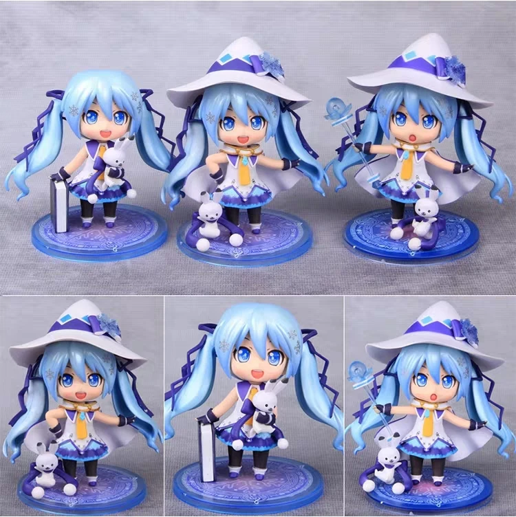 

3 Style 11.5CM Anime Magic Snow Kawaii Miku Q Version Figure Model Dolls Collection Toys Gifts With Box