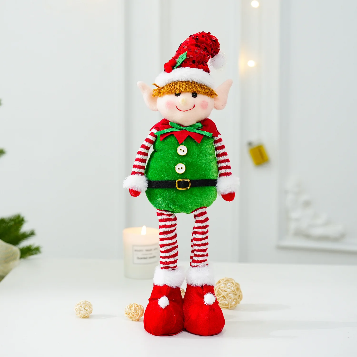 

Рождественская блестящая кукла-эльф