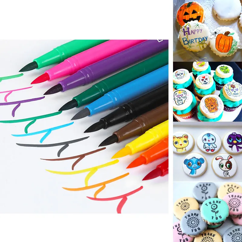 

DIY Baking Edible Pigment Color Pen Brush Food Biscuits Cake Decorating Tool Cake Painting Hook Coloring