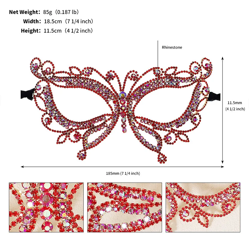 Модная маска для лица "Miallo Fashion Rhineston Butterfly" с камнями для женщин, аксессуары для праздничных маскарадов в стиле гипербола, роскошный ювелирный подарок.
