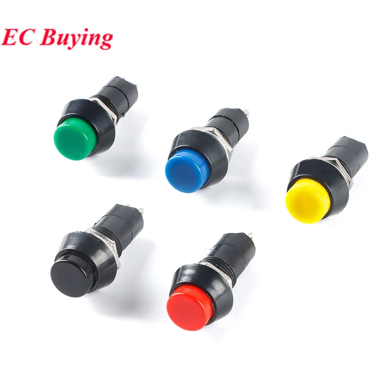 

6 шт./1 шт. PBS-11A PBS-11B 12 мм самоблокирующийся самовосстанавливающийся пластиковый кнопочный переключатель мгновенного действия самовозврат 3A 250 В переменного тока 2PIN 6 цветов